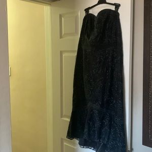 Black strapless cocktail dress
